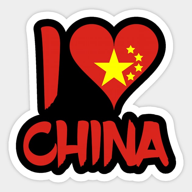 I Love China Sticker by MessageOnApparel